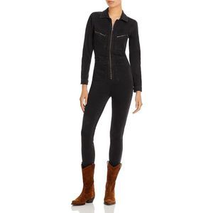 Free People Womens Black Skinny Fit Denim Jumpsuit NWT